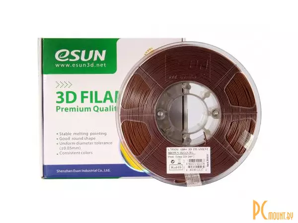 ABS+ Пластик для 3D печати (филамент) в катушках, ESUN ABS+175C1