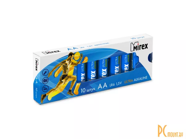 Батарея щелочная Mirex LR6 / AA 1.5V  10 шт, multipack