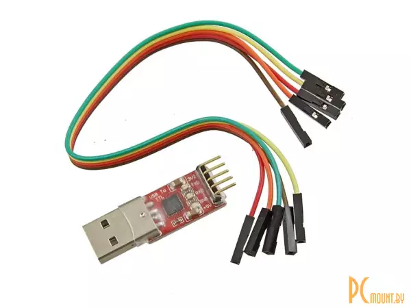 CP2102  Преобразователь интерфейса USB 2.0 - UART (300 бит/c - 1 Мбит/c), кабель в комплекте