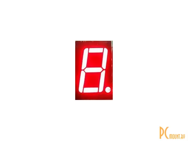 Индикатор светодиодный 7-сегментный 5161AS, 0.56", 1 знак, красный, общий катод