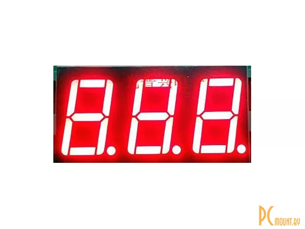Индикатор светодиодный 7-сегментный 5361AS, 0.56", 3 знака, красный, общий катод