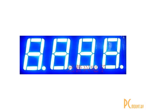 Индикатор светодиодный 7-сегментный 5641AB, 5461AB, 0.56", 4 знака, синий, общий катод
