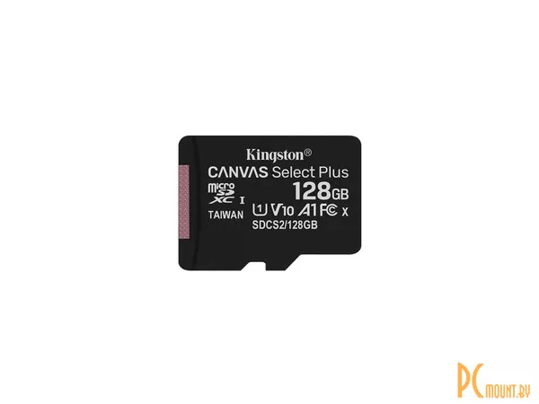 Карта памяти MicroSDXC, 128GB, Сlass 10, UHS-I, U1, Kingston SDCS2/128GB