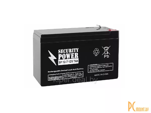 Источник бесперебойного питания UPS Аккумуляторная батарея Security Power SP 12-7  12V/7Ah, рекомендованы для охранных систем